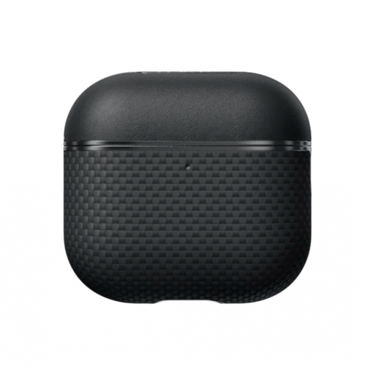 Θήκη Pitaka Aramid Fiber Magnetic 1500D (Plain) για Apple AirPods 4 - ΜΑΥΡΟ/ΓΚΡΙ grained - APM2404 